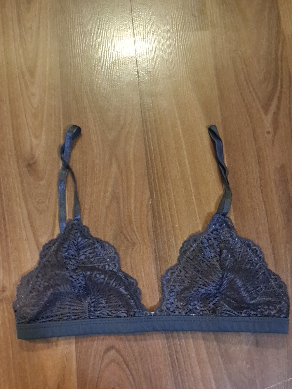 Wilfred Charcoal Lace Bralette Whimisgoth Festival Lace Layering Floral